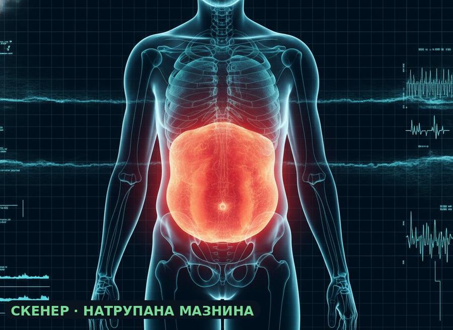 Жена гледа притеснено корема си в огледалото